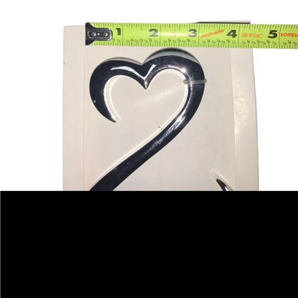 Wedding Cake Topper Silver Hearts